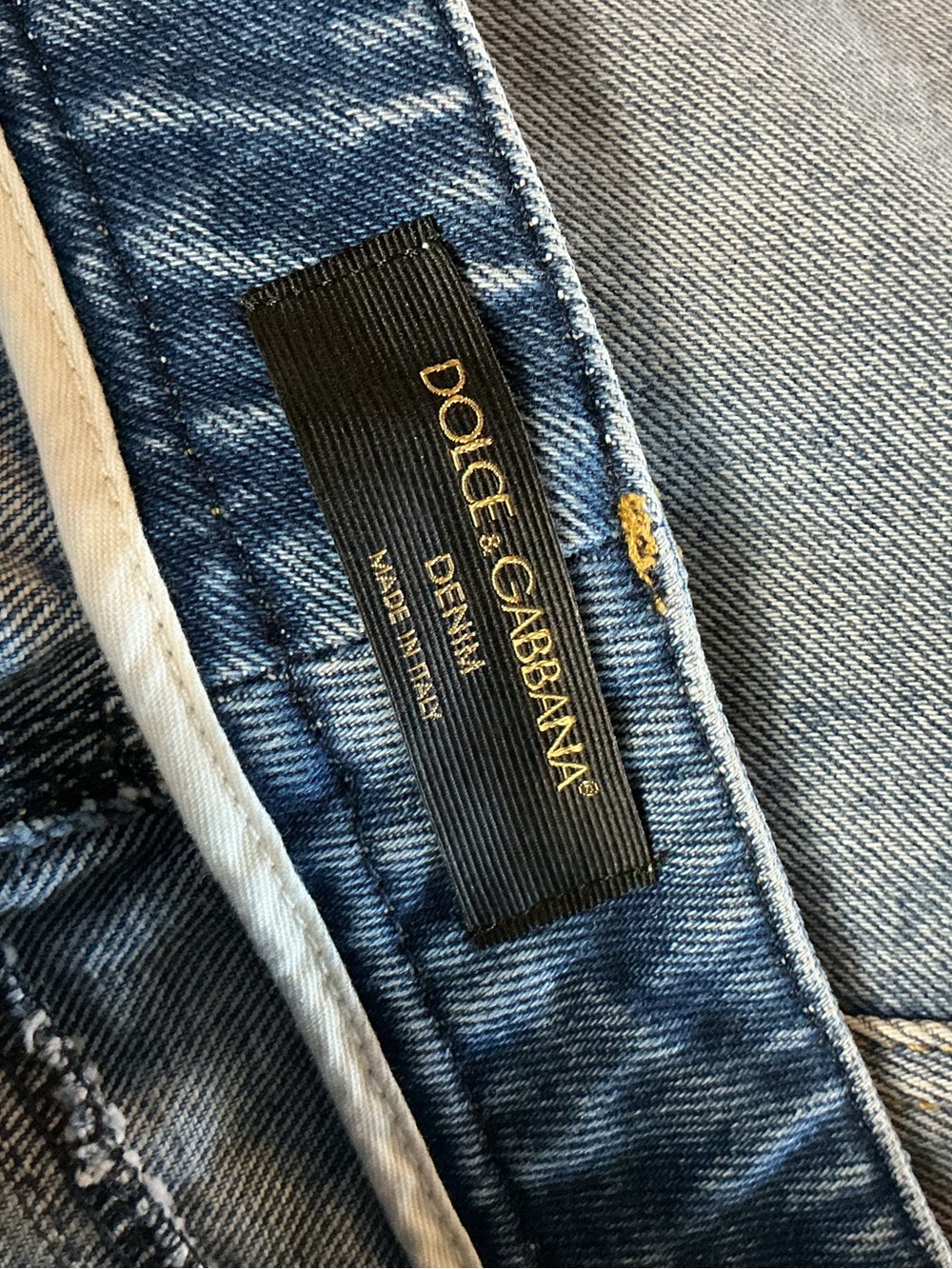 Dolce & Gabbana Distressed Logo Patch Denim Mini Skirt Size 38 - Picture 3 of 8